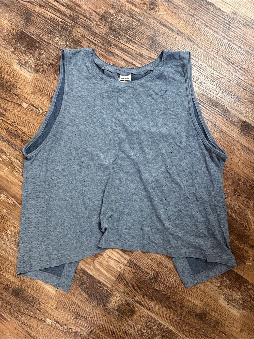 Gymshark Apex Seamless Open Back Tank Top Light Blue Marled Size XL
